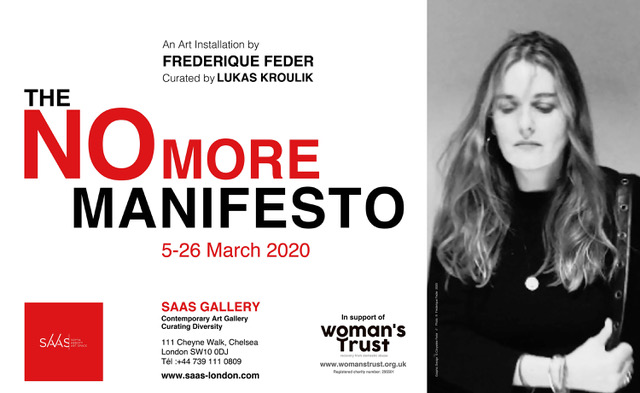 poster promoting the No More Manfiesto event at SAAS Gallery